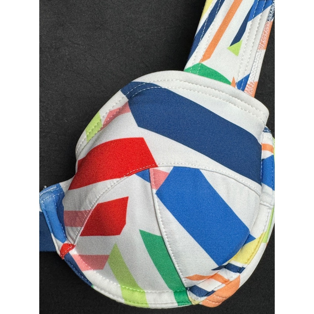 Solid & Striped Bikini Top Multicolor Geometric Abstract Underwire Swimwear S - Picture 5 of 5